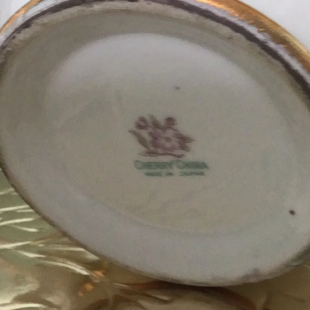 GOLD TRIM VINTAGE 1957 CHERRY CHINA MADE IN JAPAN 16 PIECES AUTHENTIC - Picture 8 of 13